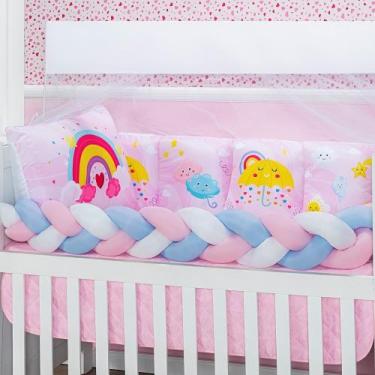 Imagem de Kit Berço Protetor Nuvem Arco Iris Americano E Nacional 10 Peças - Chu