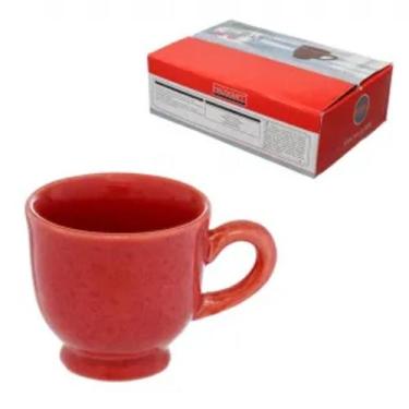 Imagem de Jogo de 6 Xícaras para Café Glaze em Cerâmica Vermelha 100ml - Hauskra
