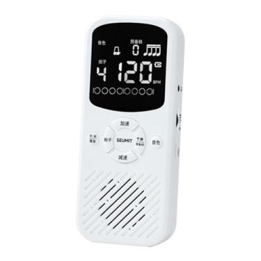Imagem de Colaxi Metrônomo digital eletrônico robusto, prático e compacto com gerador de tons para contagem vocal, ideal para violino, piano, guitarra e baixo, Branco