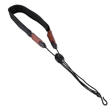 Imagem de Alça de pescoço de saxofone, alça de pescoço de clarinete de couro macio de altura ajustável universal com gancho de metal para instrumento de música de chifre