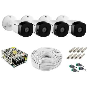 Imagem de Kit Intelbras 4 Câmera de Segurança 1120b G6 Ir 20m + Acessórios