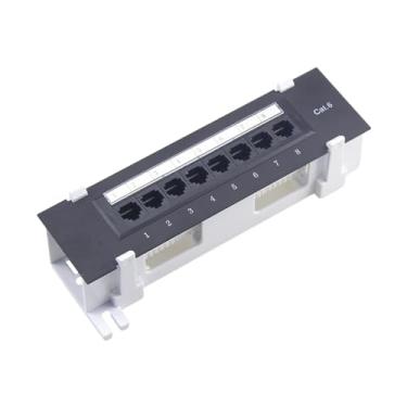 Imagem de ZGUZMCMK Painel de Conexão de 8 Portas para Cabos de Rede Cat. 6 com Etiquetas Codificadas Por Cores, Fácil de Usar, para Montagem Na Parede em Salas