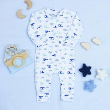 Imagem de Macacão Ribana com Zíper Bebê Confortável Momentos Incríveis Helicopte