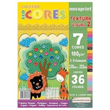Imagem de Papel Ecocores Textura 1 Com 7 Cores A4+ 23x32cm 36 Fls - Nova Print