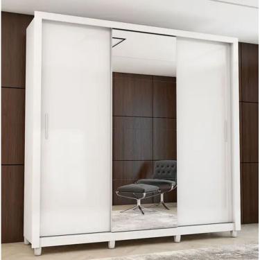 Imagem de Guarda Roupa Clara Plus com Espelho e Pés Branco - Carioca