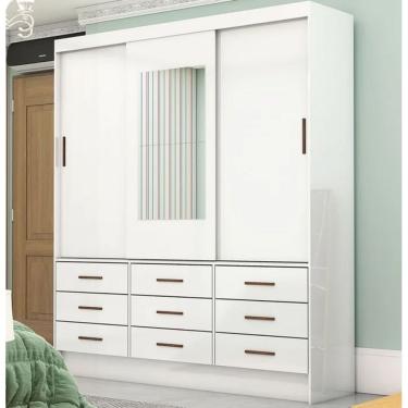 Imagem de Guarda Roupa Sevilha 3 Portas com Espelho Branco - Carioca