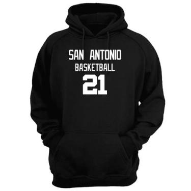 Imagem de Blusa Moletom Capuz Basquete San Antonio Basketball núm 21 - Loja Clic