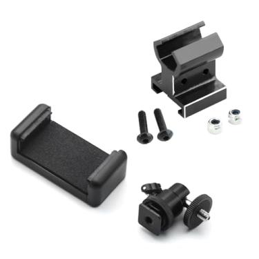 Imagem de MYHWDRNU Peças de carro RC compatíveis com TRAXXAS para TRX4 para TRX6 para E-Revo para Slash para RUSTLER para E-Maxx RC Car Upgrade Parts Suporte de metal para celular (preto)