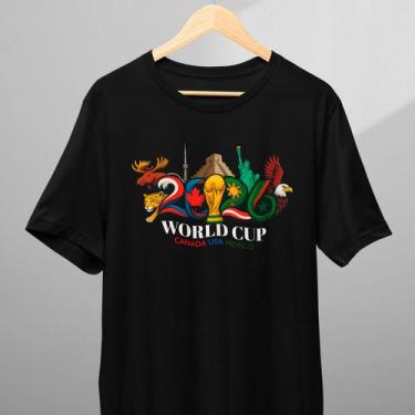 Imagem de Camiseta Infantil Adulto Copa do Mundo 2026 Aguia Urso Onça Taça 100% 