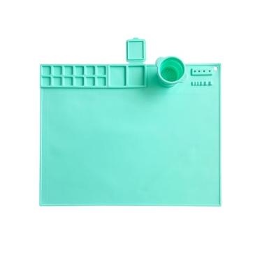 Imagem de Manta de Pintura Silicone Lavável Artesanato Antiaderente com Copo D Água Plegável Suporte para Pincéis Poços Tinta Régua Resina Argila Artigos DIY Suprimentos Arte