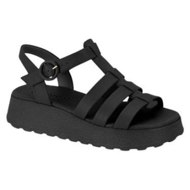 Imagem de Sandália Plataforma Feminina Moleca Napa Turim - Preto-Feminino