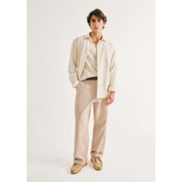 Imagem de Calça Masculina Reta Em Alfaiataria Com Linho-Masculino