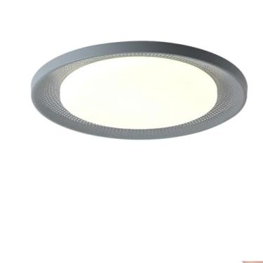 Imagem de Luminária de teto LED redonda, moderna e simples, em acrílico, para sala de estar, sala de jantar, escritório, quarto ou quarto infantil. Lustre com regulagem contínua de intensidade de luz,