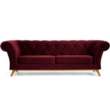 Imagem de Sofá 3 Lugares Império 210 Cm Veludo Marsala C-278 - LYAM DECOR
