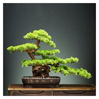 Imagem de SLGGPJBU Plantas artificiais grandes plantas artificiais para interior árvore de bonsai falsa árvore falsa vaso flor falsa planta verde para casa de fazenda rústica decoração de quarto de casa bonsai