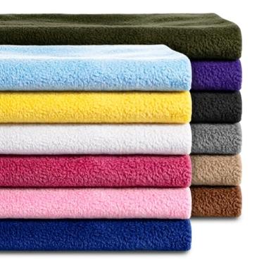 Imagem de 12 peças de tecido de lã polar de malha de cor sólida, 50 cm x 101 cm, tecido de lã antibolinhas, tecido de pelúcia de poliéster para costura, cobertores, máscara para os olhos