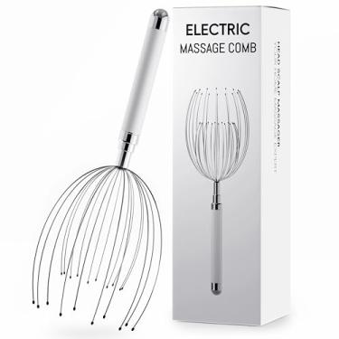 Imagem de Massageador elétrico para couro cabeludo com 20 dedos de metal, impermeável, alívio do estresse, presente para mulheres e homens