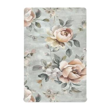 Imagem de xigua Lindo lençol de berço floral vintage para meninas e meninos, lençol macio e respirável adequado para berço padrão e cama infantil 71 x 132 cm
