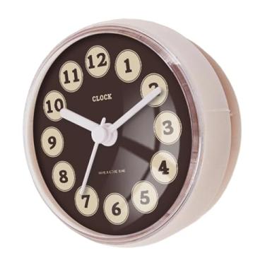 Imagem de IEUDNS Relógio de parede à prova d'água para banheiro, chuveiro, antiembaçante, pequeno, com ventosa para porta de geladeira, quarto e espelho doméstico, Style E