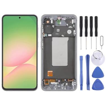 Imagem de Hiregolish Peças de reparo de tela LCD de celular para Samsung Galaxy A56 SM-A566B 6,7 polegadas OLED LCD digitalizador de tela conjunto completo com moldura, conjunto de substituição com kits de
