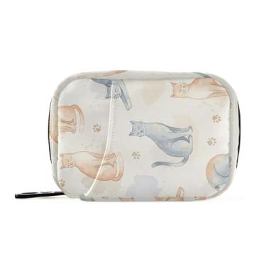 Imagem de Burbuja Estojo para comprimidos de viagem para gatos, caixa de comprimidos portátil semanal, organizador de 7 dias para guardar medicamentos e suplementos vitamínicos com zíper para viagens