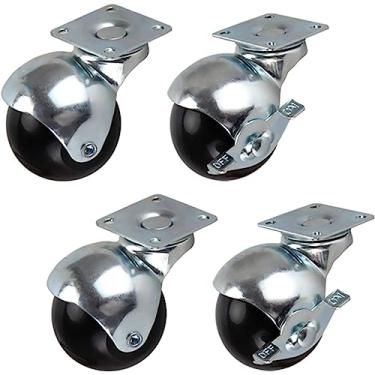 Imagem de Rodas de cadeira de escritório de 5 cm - Substituição de rodízio giratório de 360° para sofá, mesa de centro e cadeiras - Rodízios esféricos resistentes com parafusos, conjunto de 4 (recurso de