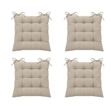 Imagem de Kit 4 Assentos Futton 40x40cm C/Fitas Amarrar Diversar Cores Futon Par