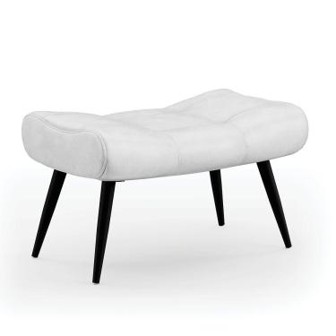 Imagem de Puff Sher Corano Branco Pés Palito De Ferro - D'Rossi