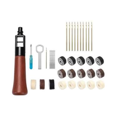 Imagem de Kit De Costura Em Couro Com Agulha E Linha, Ferramentas DIY Para Artes
