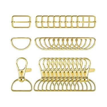 Imagem de Conjunto De 45 Peças De Mosquetões Giratórios Com Anel Em D, Ganchos D