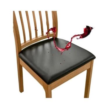 Imagem de Capa De Almofada Para Cadeira Em Couro PU Impermeável De Cor Sólida Pa