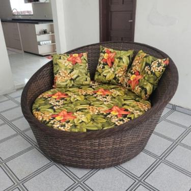 Imagem de Chaise sofá redondo fibra sintética Varanda Área externa Jardim