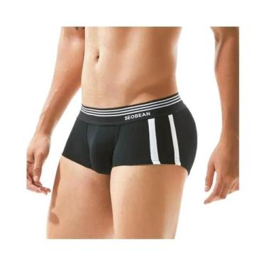 Imagem de Cuecas Boxer Masculinas De Algodão Respirável SEOBEAN Confortáveis E S