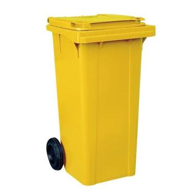 Imagem de Lixeira Carro Coletor Lixão 120 L Contentor Lixo - LP, amarelo