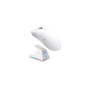 Imagem de Mouse Gamer Sem Fio Attack Shark X1, Sensor PAW3395PRO, 40000 DPI, 53g, Base de Carregamento RGB, Branco