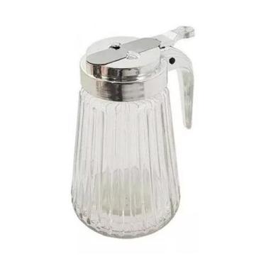 Imagem de Kit 6 Meleiras Porta Mel de Vidro com Dosador Inox Euro Home - ouro ho