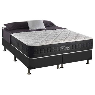 Imagem de Cama Box Queen: Colchão Molas Masterpocket Ensacadas Anjos Fort Flex + Base Cinza(158X198)