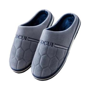 Imagem de Chinelos De Algodão Masculinos Tamanho Extra Grande 47-50, Quentes Par