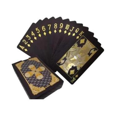 Imagem de Cartas De Poker Mágicas À Prova d'Água Em Preto E Dourado, Conjunto De