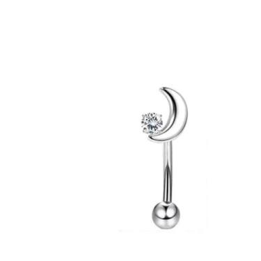 Imagem de Piercings De 16G Para Mulheres: Argolas Curvas Para Sobrancelha, Umbig