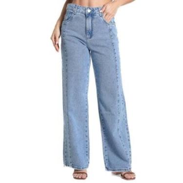 Imagem de Calça Jeans Sawary Wide Leg Petit - 281871 - Azul claro 46-Feminino