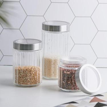 Imagem de Pote de Vidro Lyor Sydney de Vidro Prata 1,3L - Wolff