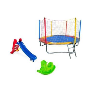 Imagem de Cama Elástica/ Pula Pula/ Trampolim Premium 2,30 + Escorregador Médio 
