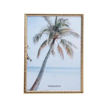 Imagem de Porta-Retrato Wolff Spiral de Aço Inox Dourado 15cm x 20cm