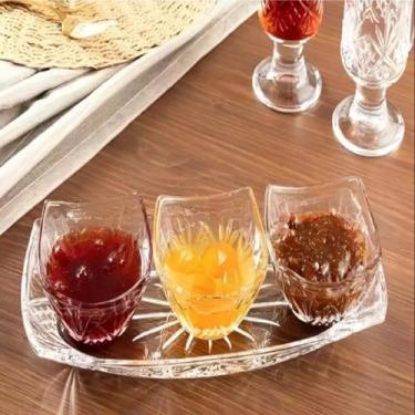 Imagem de Jogo Petisqueira Vidro Isadora c/ 3 Bowls 170ml e Prato 30cm - Em Casa