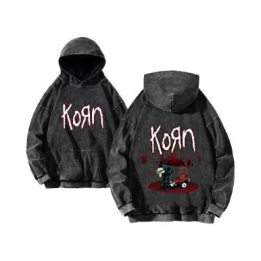 Imagem de Moletom Masculino Vintage De Algodão Lavado Com Capuz, Estilo Hip Hop 