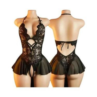 Imagem de Lingerie Sexy Roxa Com Decote Halter, Sem Costura, Com Amarração Nas C