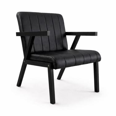 Imagem de Kit 2 Poltronas Serena Pés Madeira Maciça Para Sala De Estar Ou TV Tecido Courino Moderna Decorativa