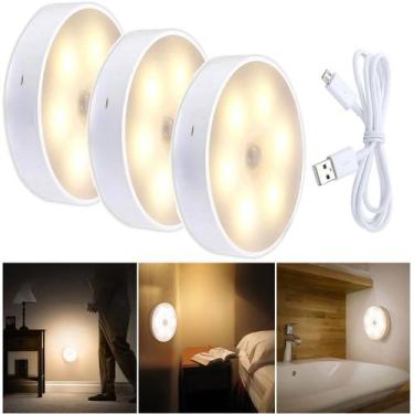 Imagem de Luminária Spot Led Sem Fio Com Sensor De Presença Movimento Recarregáv