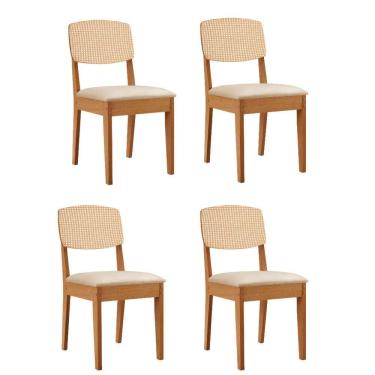 Imagem de Conjunto com 4 Cadeiras MDF Copper Premium para Sala de Jantar Moderna Mobilia